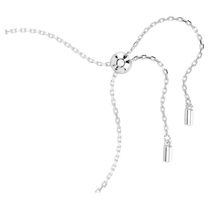 Bracelet avec pierre de naissance, taille carrée, août, vert, plaqué rhodium Bracelet avec pierre de naissance, taille carrée, août, vert, plaqué rhodium
