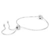 Bracelet avec pierre de naissance, taille carrée, avril, blanc, plaqué rhodium Bracelet avec pierre de naissance, taille carrée, avril, blanc, plaqué rhodium
