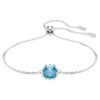 Bracelet avec pierre de naissance, taille carrée, décembre, bleu, plaqué rhodium Bracelet avec pierre de naissance, taille carrée, décembre, bleu, plaqué rhodium