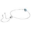 Bracelet avec pierre de naissance, taille carrée, décembre, bleu, plaqué rhodium Bracelet avec pierre de naissance, taille carrée, décembre, bleu, plaqué rhodium