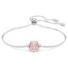 Bracelet avec pierre de naissance, taille carrée, juin, rose, plaqué rhodium Bracelet avec pierre de naissance, taille carrée, juin, rose, plaqué rhodium