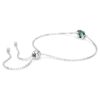Bracelet avec pierre de naissance, taille carrée, mai, vert, plaqué rhodium Bracelet avec pierre de naissance, taille carrée, mai, vert, plaqué rhodium
