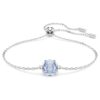 Bracelet avec pierre de naissance, taille carrée, mars, bleu, plaqué rhodium Bracelet avec pierre de naissance, taille carrée, mars, bleu, plaqué rhodium