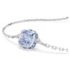 Bracelet avec pierre de naissance, taille carrée, mars, bleu, plaqué rhodium Bracelet avec pierre de naissance, taille carrée, mars, bleu, plaqué rhodium