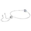 Bracelet avec pierre de naissance, taille carrée, mars, bleu, plaqué rhodium Bracelet avec pierre de naissance, taille carrée, mars, bleu, plaqué rhodium