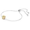 Bracelet avec pierre de naissance, taille carrée, novembre, jaune, plaqué rhodium Bracelet avec pierre de naissance, taille carrée, novembre, jaune, plaqué rhodium