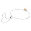 Bracelet avec pierre de naissance, taille carrée, novembre, jaune, plaqué rhodium Bracelet avec pierre de naissance, taille carrée, novembre, jaune, plaqué rhodium