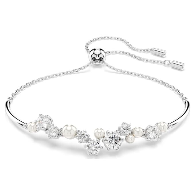 Bracelet Constella Crystal Pearl, tailles rondes, blanc, plaqué rhodium Bracelet Constella Crystal Pearl, tailles rondes, blanc, plaqué rhodium