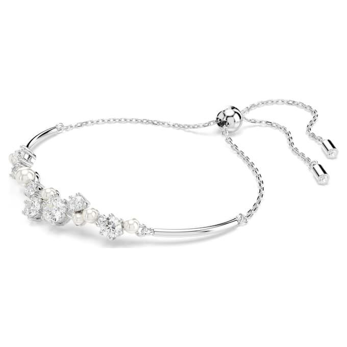 Bracelet Constella Crystal Pearl, tailles rondes, blanc, plaqué rhodium Bracelet Constella Crystal Pearl, tailles rondes, blanc, plaqué rhodium