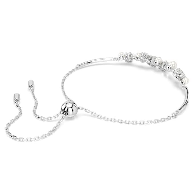 Bracelet Constella Crystal Pearl, tailles rondes, blanc, plaqué rhodium Bracelet Constella Crystal Pearl, tailles rondes, blanc, plaqué rhodium