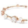 Bracelet Constella perles de cristal, tailles rondes, blanc, plaqué or rose Bracelet Constella perles de cristal, tailles rondes, blanc, plaqué or rose
