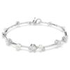 Bracelet Constella perles de cristal, tailles rondes, blanc, plaqué rhodium