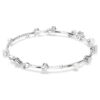 Bracelet Constella perles de cristal, tailles rondes, blanc, plaqué rhodium