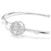 Bracelet Constella, taille ronde, pierre dansante, blanc, plaqué rhodium
