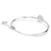 Bracelet Constella, taille ronde, pierre dansante, blanc, plaqué rhodium