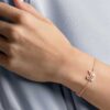 Bracelet Cygne, rose, plaqué or rose Bracelet Cygne, rose, plaqué or rose