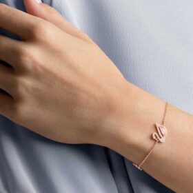 Bracelet Cygne, rose, plaqué or rose