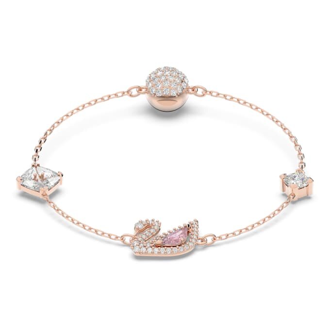 Bracelet Cygne, rose, plaqué or rose Bracelet Cygne, rose, plaqué or rose
