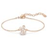 Bracelet Cygne à tailles variées, Cygne, Blanc, plaqué or rose Bracelet Cygne à tailles variées, Cygne, Blanc, plaqué or rose