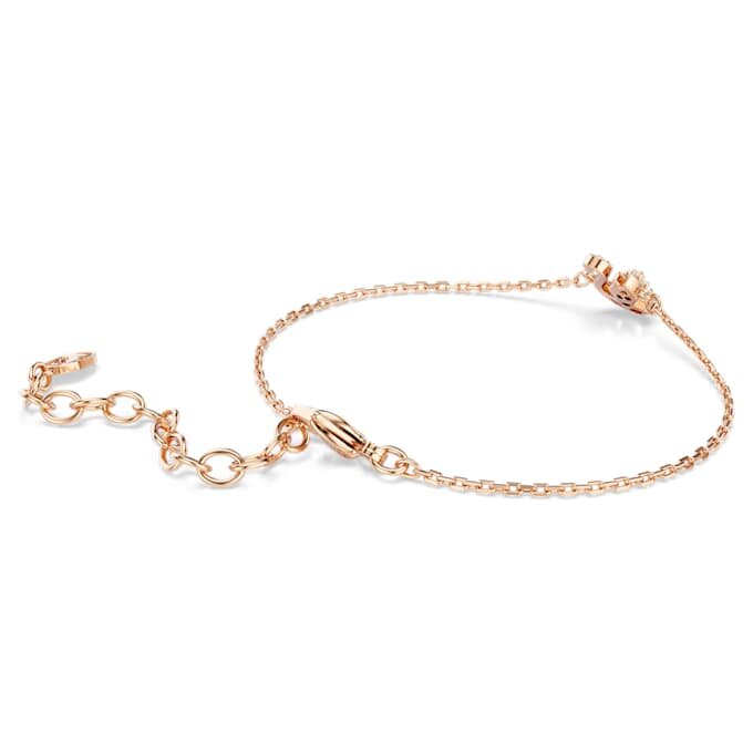 Bracelet Cygne à tailles variées, Cygne, Blanc, plaqué or rose Bracelet Cygne à tailles variées, Cygne, Blanc, plaqué or rose