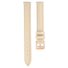 Bracelet de montre de 12 mm (0,47″) de largeur, en cuir, beige, finition dorée rose Bracelet de montre de 12 mm (0,47″) de largeur, en cuir, beige, finition dorée rose