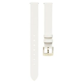 Bracelet de montre de 12 mm (0,47″) de largeur, en cuir, blanc, finition dorée champagne Bracelet de montre de 12 mm (0,47″) de largeur, en cuir, blanc, finition dorée champagne