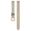 Bracelet de montre de 12 mm (0,47″) de largeur, en cuir, couleur argentée, finition dorée rose Bracelet de montre de 12 mm (0,47″) de largeur, en cuir, couleur argentée, finition dorée rose