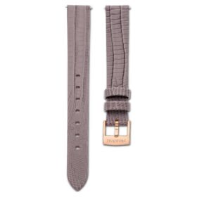 Bracelet de montre de 13 mm (0,51″) de largeur, en cuir, gris, finition or rose Bracelet de montre de 13 mm (0,51″) de largeur, en cuir, gris, finition or rose