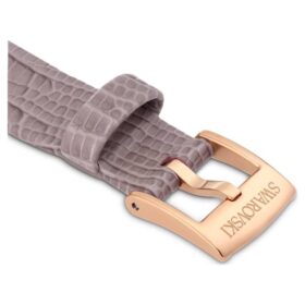 Bracelet de montre de 13 mm (0,51″) de largeur, en cuir, gris, finition or rose Bracelet de montre de 13 mm (0,51″) de largeur, en cuir, gris, finition or rose