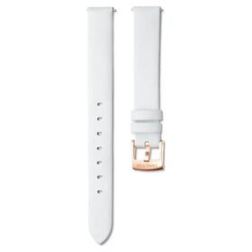 Bracelet de montre de 14 mm (0,55″) de largeur, en cuir, blanc, finition dorée Bracelet de montre de 14 mm (0,55″) de largeur, en cuir, blanc, finition dorée