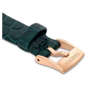 Bracelet de montre de 14 mm (0,55″) de largeur, en cuir, vert, finition dorée rose Bracelet de montre de 14 mm (0,55″) de largeur, en cuir, vert, finition dorée rose