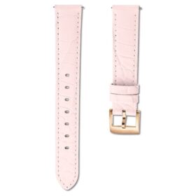 Bracelet de montre de 15 mm (0,59″) de largeur, en cuir avec surpiqûres, rose, finition dorée rose Bracelet de montre de 15 mm (0,59″) de largeur, en cuir avec surpiqûres, rose, finition dorée rose