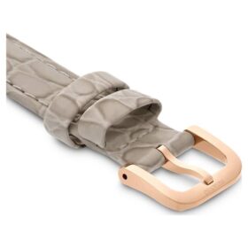Bracelet de montre de 16 mm (0,63&Prime;) de largeur, en cuir avec surpiqûres, beige, finition couleur or rose