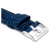 Bracelet de montre de 16 mm (0,63″) de largeur, en cuir avec surpiqûres, bleu, acier inoxydable Bracelet de montre de 16 mm (0,63″) de largeur, en cuir avec surpiqûres, bleu, acier inoxydable
