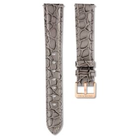 Bracelet de montre de 16 mm (0,63&Prime;) de largeur, en cuir avec surpiqûres, gris