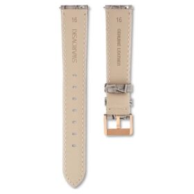 Bracelet de montre de 16 mm (0,63&Prime;) de largeur, en cuir avec surpiqûres, gris