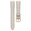 Bracelet de montre de 16 mm (0,63″) de largeur, en cuir avec surpiqûres, gris, finition or rose Bracelet de montre de 16 mm (0,63″) de largeur, en cuir avec surpiqûres, gris, finition or rose