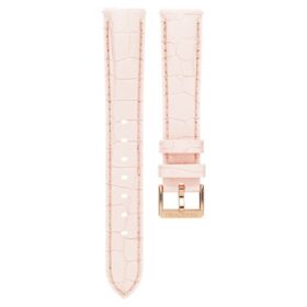 Bracelet de montre de 16 mm (0,63&Prime;) de largeur, en cuir avec surpiqûres, rose, finition dorée rose