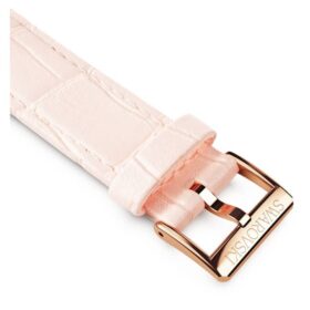Bracelet de montre de 16 mm (0,63&Prime;) de largeur, en cuir avec surpiqûres, rose, finition dorée rose