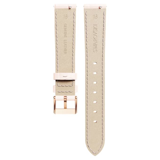 Bracelet de montre de 16 mm (0,63″) de largeur, en cuir avec surpiqûres, rose, finition dorée rose Bracelet de montre de 16 mm (0,63″) de largeur, en cuir avec surpiqûres, rose, finition dorée rose