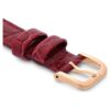 Bracelet de montre de 16 mm (0,63″) de largeur, en cuir avec surpiqûres, rouge, finition dorée rose Bracelet de montre de 16 mm (0,63″) de largeur, en cuir avec surpiqûres, rouge, finition dorée rose