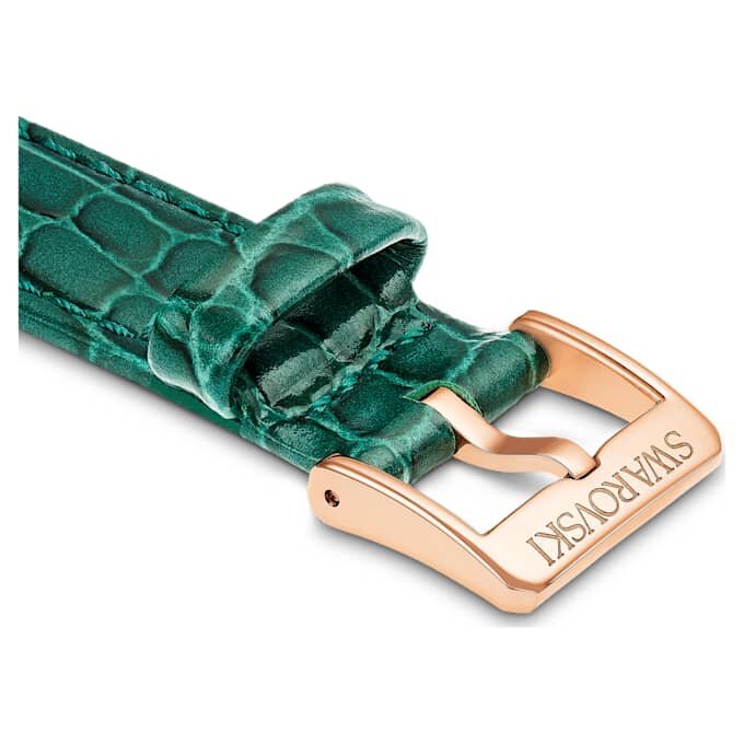 Bracelet de montre de 16 mm (0,63″) de largeur, en cuir avec surpiqûres, vert Bracelet de montre de 16 mm (0,63″) de largeur, en cuir avec surpiqûres, vert