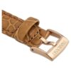 Bracelet de montre de 17 mm (0,67″) de largeur, en cuir avec surpiqûres, marron, finition dorée rose Bracelet de montre de 17 mm (0,67″) de largeur, en cuir avec surpiqûres, marron, finition dorée rose