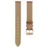 Bracelet de montre de 17 mm (0,67″) de largeur, en cuir avec surpiqûres, marron, finition dorée rose Bracelet de montre de 17 mm (0,67″) de largeur, en cuir avec surpiqûres, marron, finition dorée rose