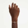 Bracelet Dextera à coupe ronde, blanc, plaqué or Bracelet Dextera à coupe ronde, blanc, plaqué or
