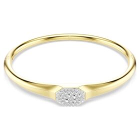 Bracelet Dextera à coupe ronde, blanc, plaqué or