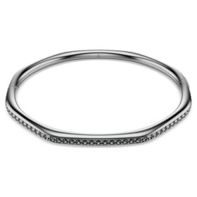 Bracelet Dextera de forme octogonale, taille ronde, blanc, plaqué ruthénium