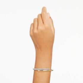Bracelet Dextera à fermeture magnétique, blanc, plaqué or