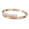 Bracelet Dextera à fermeture magnétique, blanc, plaqué or rose Bracelet Dextera à fermeture magnétique, blanc, plaqué or rose