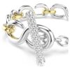 Bracelet Dextera à maillons ronds, barre en T, blanc, finition métaux mélangés Bracelet Dextera à maillons ronds, barre en T, blanc, finition métaux mélangés